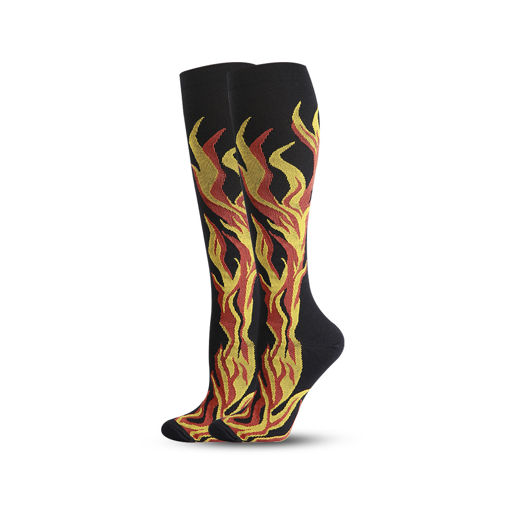 Fire Compression Stockings Professional Marathon Running Socks High Elastic Compression Socks  for Travel Flight
